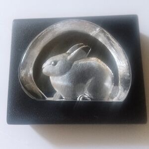 Mats Jonasson Rabbit Art Glass Crystal Sculpture From Sweden New